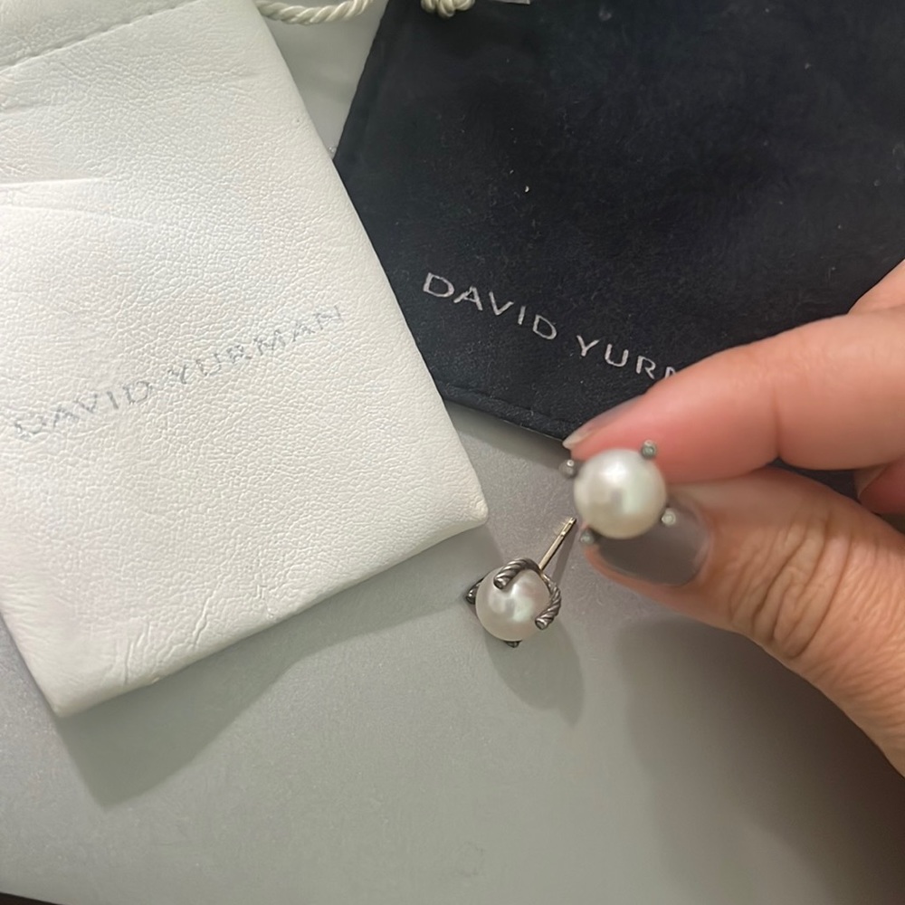 David Yurman Cable Pearl Earrings